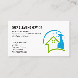 Cleaning Spray   House Cleaner Services Business C Business Card