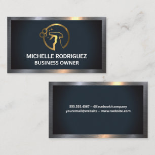 Cleaning Spray Logo Metal Border Business Card