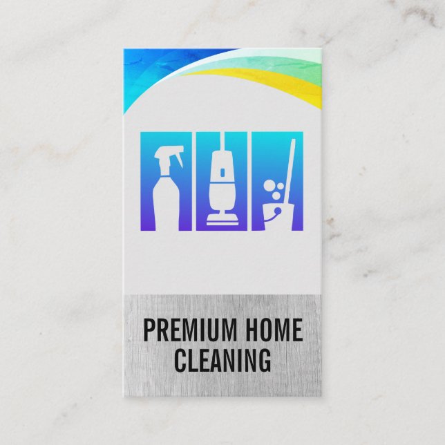 Cleaning Spray | Vacuum | Mop Business Card (Front)