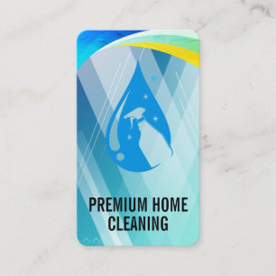 Cleaning Spray Water Drop Cleaners Maid Business Card