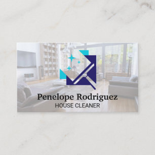 Cleaning Squeegee Logo House Keeping Services Business Card