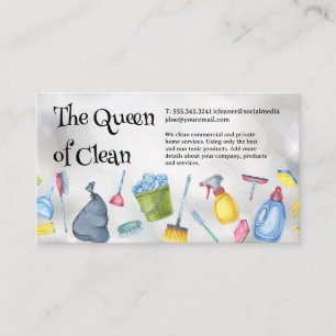 Cleaning Supplies and Tools Boke Background Business Card