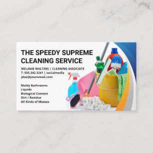 Cleaning Supplies and Tools   Maid Services Business Card