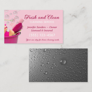 Cleaning Supplies Bucket Housekeeping Service Business Card