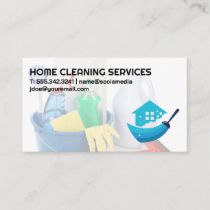 Cleaning Supplies House Cleaner Logo Business Card