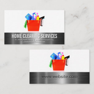 Cleaning Supplies in Bucket Business Card