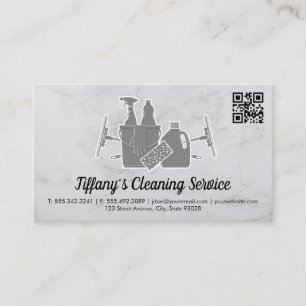 Cleaning Supplies qr code Business Card