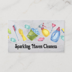 Cleaning Supplies   Sanitising   Janitor   Maid Business Card