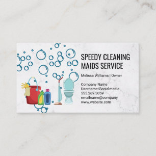 Cleaning Supplies   Sanitising Tools   Maids Business Card