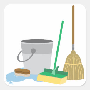 Cleaning Supplies Square Sticker