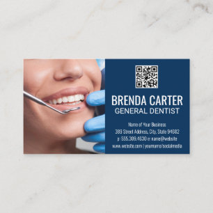 Cleaning Teeth QR Scan Code Business Card