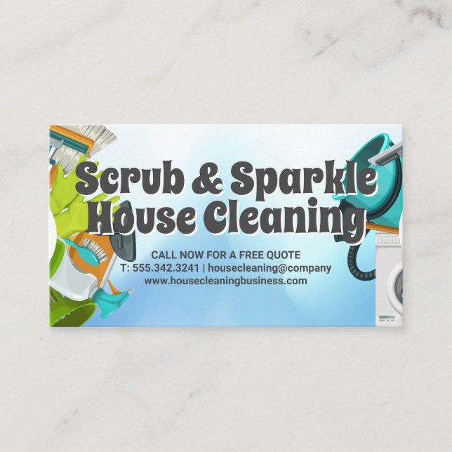Cleaning Tools and Appliances | House Keeper Business Card (Front)