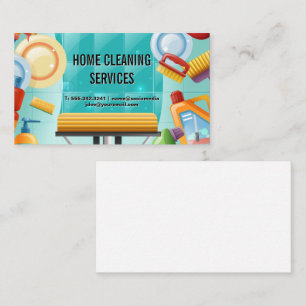 Cleaning Tools Background   House Maid Business Card