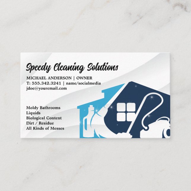Cleaning Tools | Maid Services Business Card (Front)