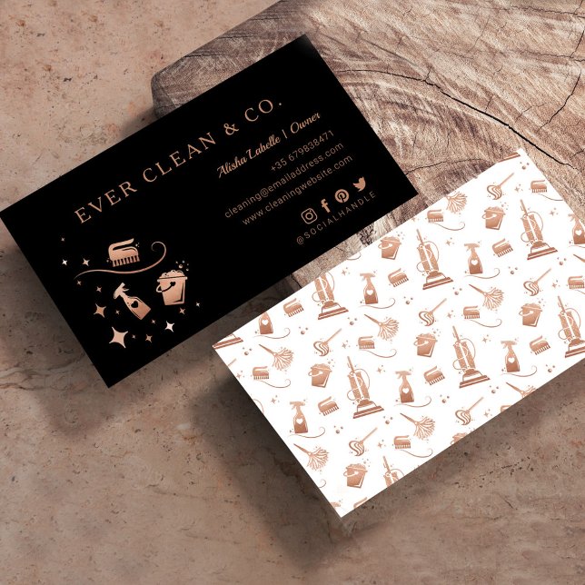 Cleaning Tools Professional Maid & House Cleaning Business Card (Creator Uploaded)