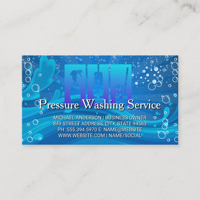 Cleaning Tools | Soap Bubbles Business Card (Front)