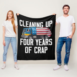 Cleaning Up Four Years Of Crap Trump Garbage Truck Fleece Blanket