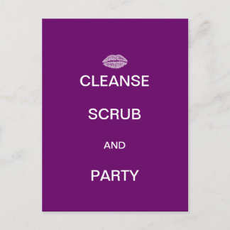 Cleanse Scrub and Party Violet Postcard