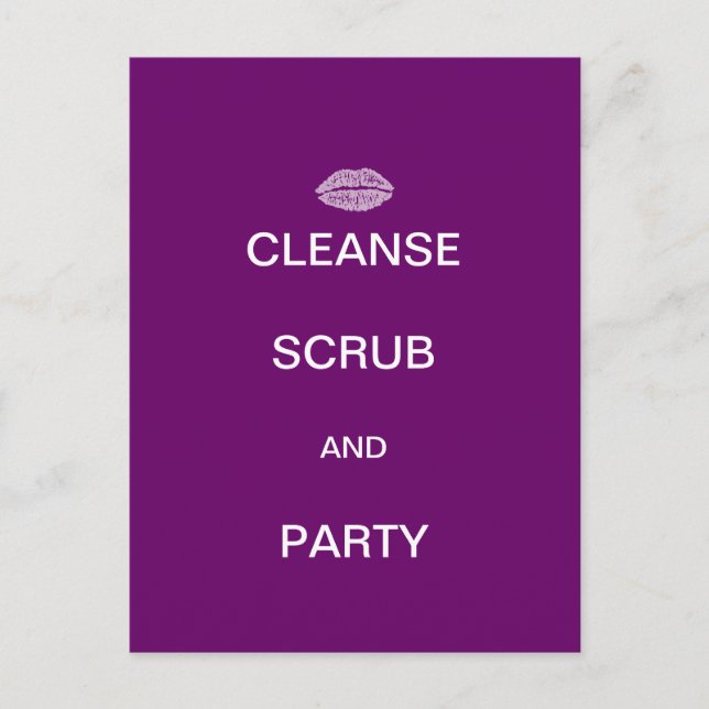 Cleanse Scrub and Party Violet Postcard (Front)