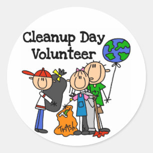 Cleanup Day Volunteer T-shirts and Gifts Classic Round Sticker