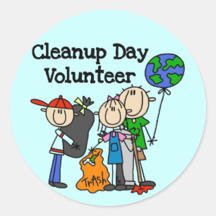 Cleanup Day Volunteer T-shirts and Gifts Classic Round Sticker