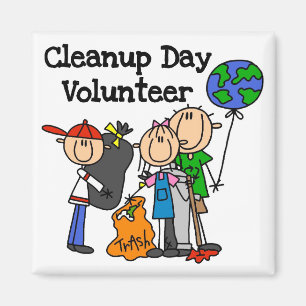 Cleanup Day Volunteer T-shirts and Gifts Magnet