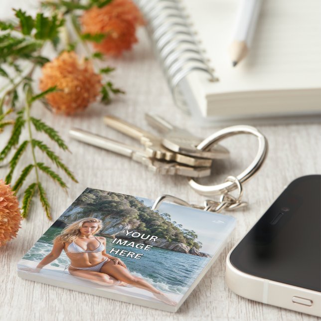 CLEAR! 🔑 Acrylic Keychain – Add Image or Text (Front Right)