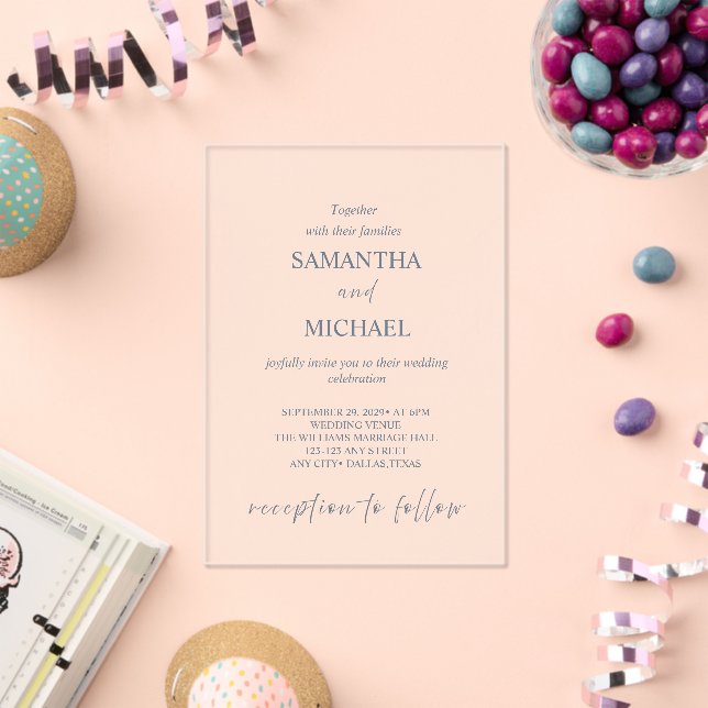 Clear Acrylic Minimalist Wedding Design Invitations (Insitu (Celebration))