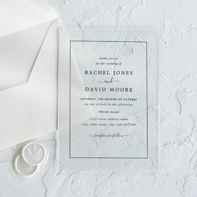 Clear Acrylic Modern Wedding Invitation (Creator Uploaded)