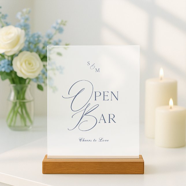 Clear Acrylic Open Bar Wedding Sign  (Creator Uploaded)