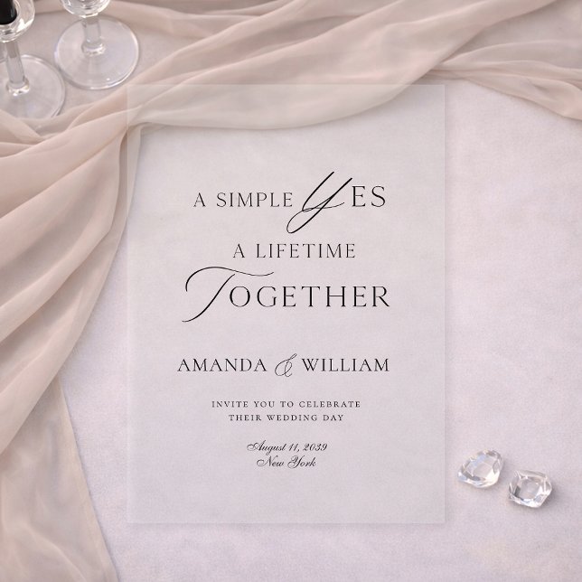 Clear Acrylic Wedding Invitation | Minimal Modern (Creator Uploaded)