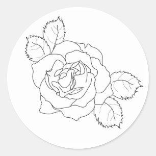 Clear Beauty: Line Art Rose Sticker