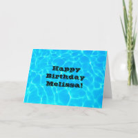 Clear Blue Pool Water Photo Birthday
