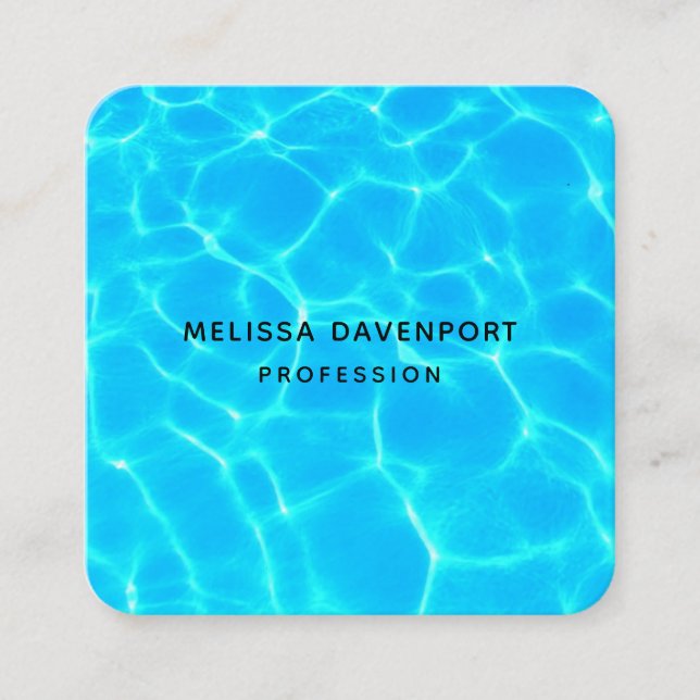 Clear Blue Pool Water Photo Business Card (Front)