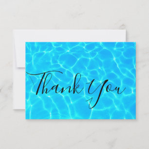 Clear Blue Pool Water Photo Thank You Card
