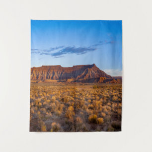 clear blue sky covers gorgeous brown hill tapestry