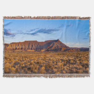 clear blue sky covers gorgeous brown hill throw blanket