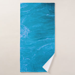 Clear blue water bath towel