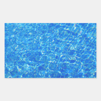 clear blue water texture rectangular sticker
