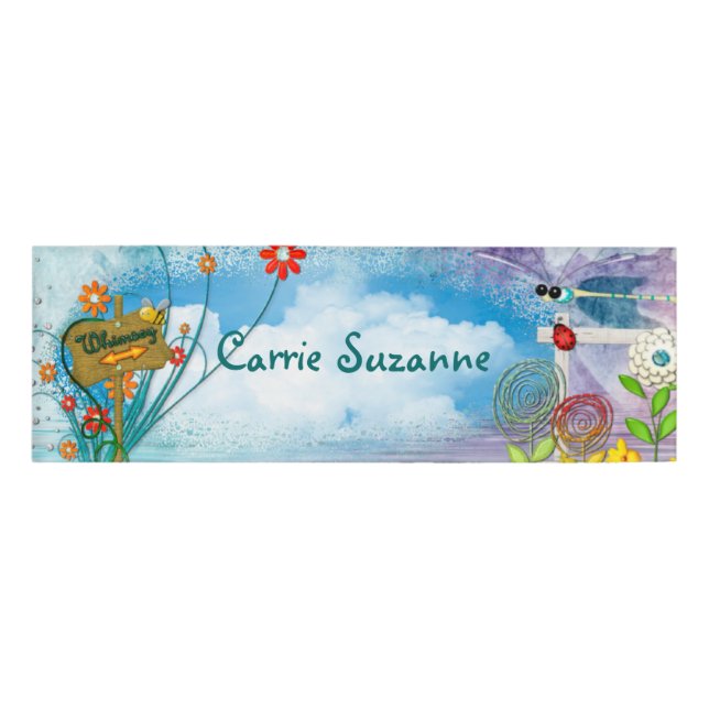Clear Blue Whimsey Name Tag (Front)