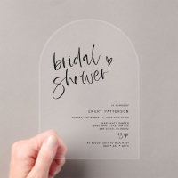 Clear Boho Bridal Shower Acrylic Party Invitation