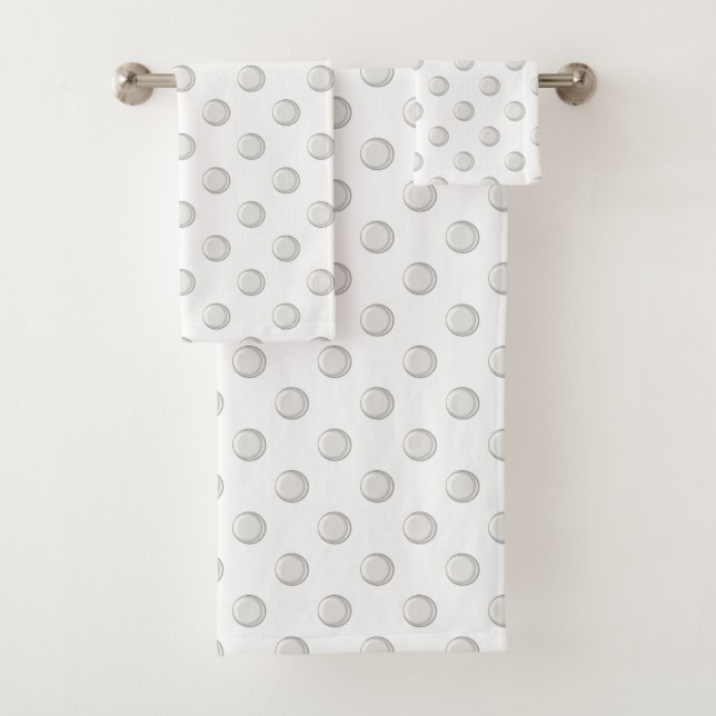 Clear bubbles polka dots bath towel set (Insitu)