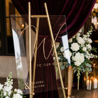 Clear Calligraphic Welcome to Our Wedding Sign