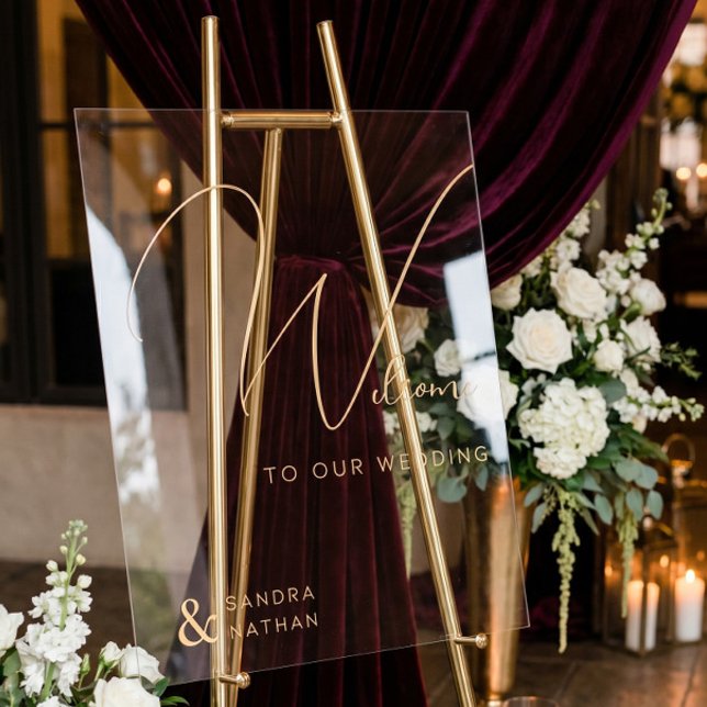 Clear Calligraphic Welcome to Our Wedding Sign (Creator Uploaded)