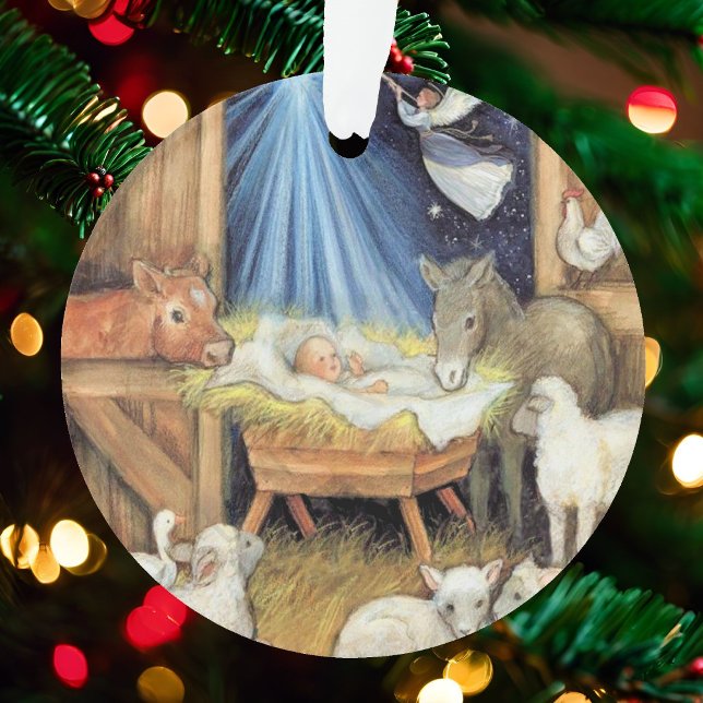 Clear Christmas 1 Photo Template Kids Picture Ornament (Creator Uploaded)