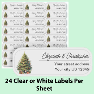 Clear Christmas Return Address Custom Transparent 