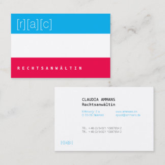 Clear, colourful, clear business card (3c)