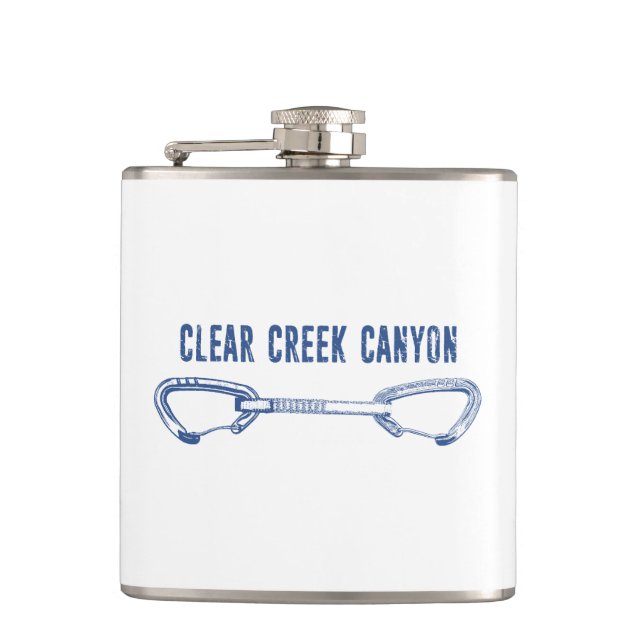 Clear Creek Canyon Colorado Climbing Quickdraw Hip Flask (Front)