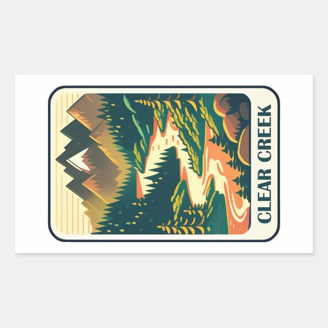 Clear Creek Colorado Colours Rectangular Sticker (Front)