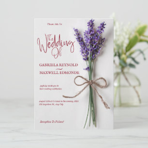 Clear Floral Blue Lavender Wedding Invitation